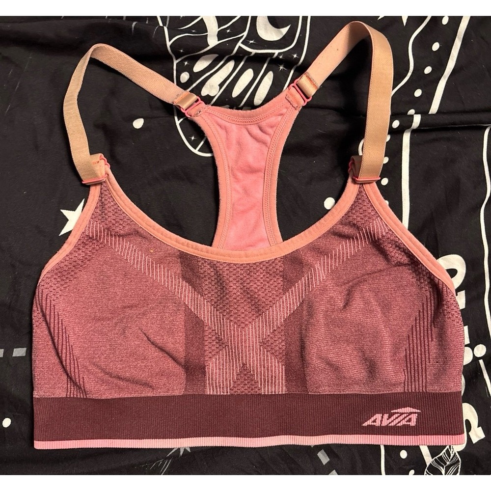 Avia Women's‎ Pink Seamless Racerback Sports Bra, Large